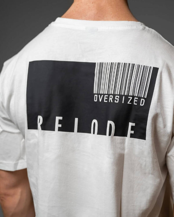 Relode Barcode Oversized T-Shirt White
